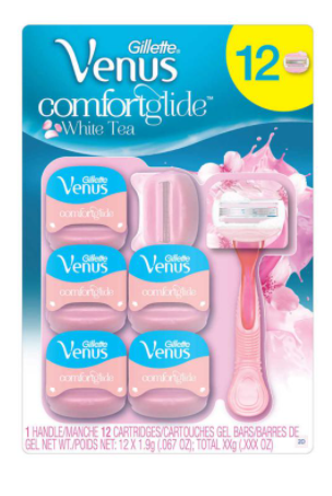 GILLETTE Venus Comfortglide White Tea Razor & Refills 12 Count